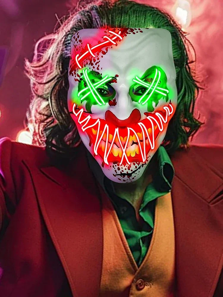 Хэллоуин фильм ужасов летучая мышь клоун маска неоновый светодиодный Джокер косплей вечерние маска фестиваль карнавал страшные ролевые игры реквизит аксессуары
Хэллоуин фильм ужасов летучая мышь клоун маска неоновый светодиодный Джокер косплей вечерние маска фестиваль карнавал страшные ролевые игры реквизит аксессуары