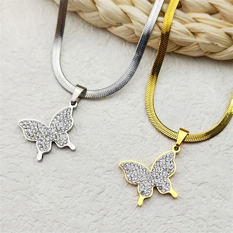 2024 Trend Butterfly Bownot Necklace for Women Girls Stainless Steel Gold Silver Color Rhinestone Snake Chain Jewelry Gifts Z896
2024 Trend Butterfly Bownot Necklace for Women Girls Stainless Steel Gold Silver Color Rhinestone Snake Chain Jewelry Gifts Z896