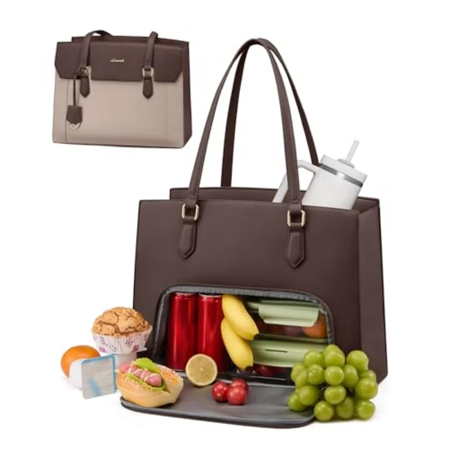Lunch Tote Bag for Women, Laptop Work Bag with Insulated Lunch Compartment, Large Capacity Computer Handbag with Cup Holder for
Lunch Tote Bag for Women, Laptop Work Bag with Insulated Lunch Compartment, Large Capacity Computer Handbag with Cup Holder for