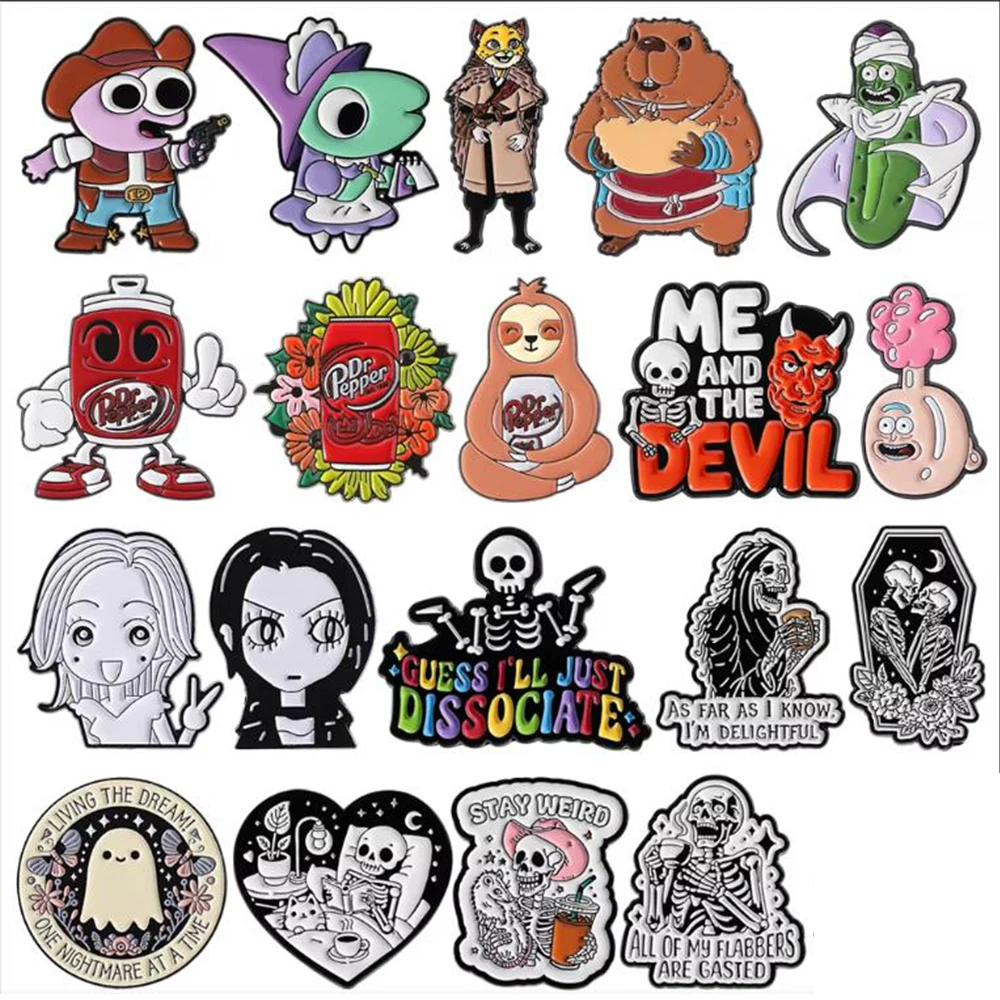 Movie Characters Enamel Pins Halloween Skull Ghost Dragon Brooches Cartoon Sloth Hamster Leopard Lapel Pins Backpack Jewelry
Movie Characters Enamel Pins Halloween Skull Ghost Dragon Brooches Cartoon Sloth Hamster Leopard Lapel Pins Backpack Jewelry