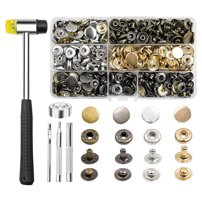 Защелки для рукоделия, 120 комплектов металлических застежек, набор кожаных застежек 15 мм с 5 инструментами для крепления (6 цветов)
Защелки для рукоделия, 120 комплектов металлических застежек, набор кожаных застежек 15 мм с 5 инструментами для крепления (6 цветов)