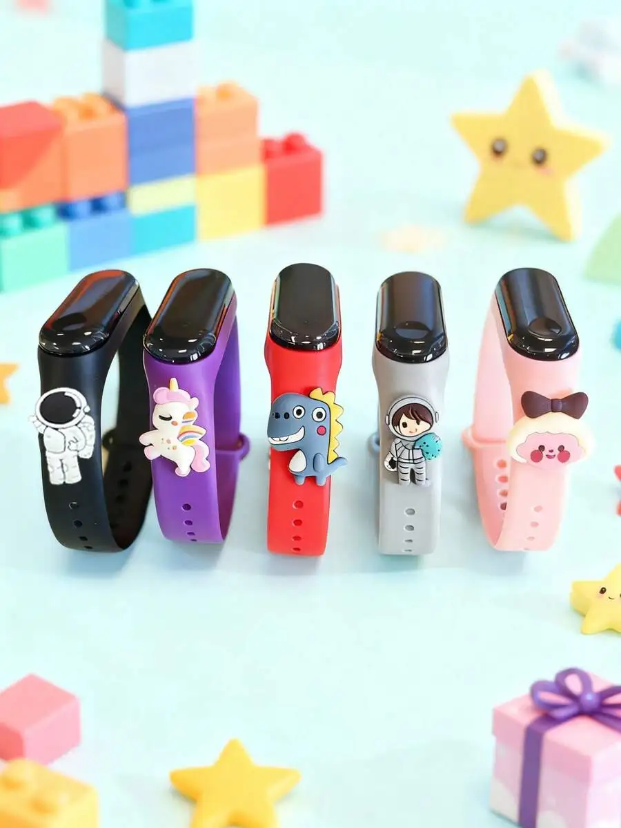 5pcs/Set LED Touch Screen Electronic Watch For Teens, With Cute Cartoon Pendant Decoration - 5 Color Combinations,
5pcs/Set LED Touch Screen Electronic Watch For Teens, With Cute Cartoon Pendant Decoration - 5 Color Combinations,