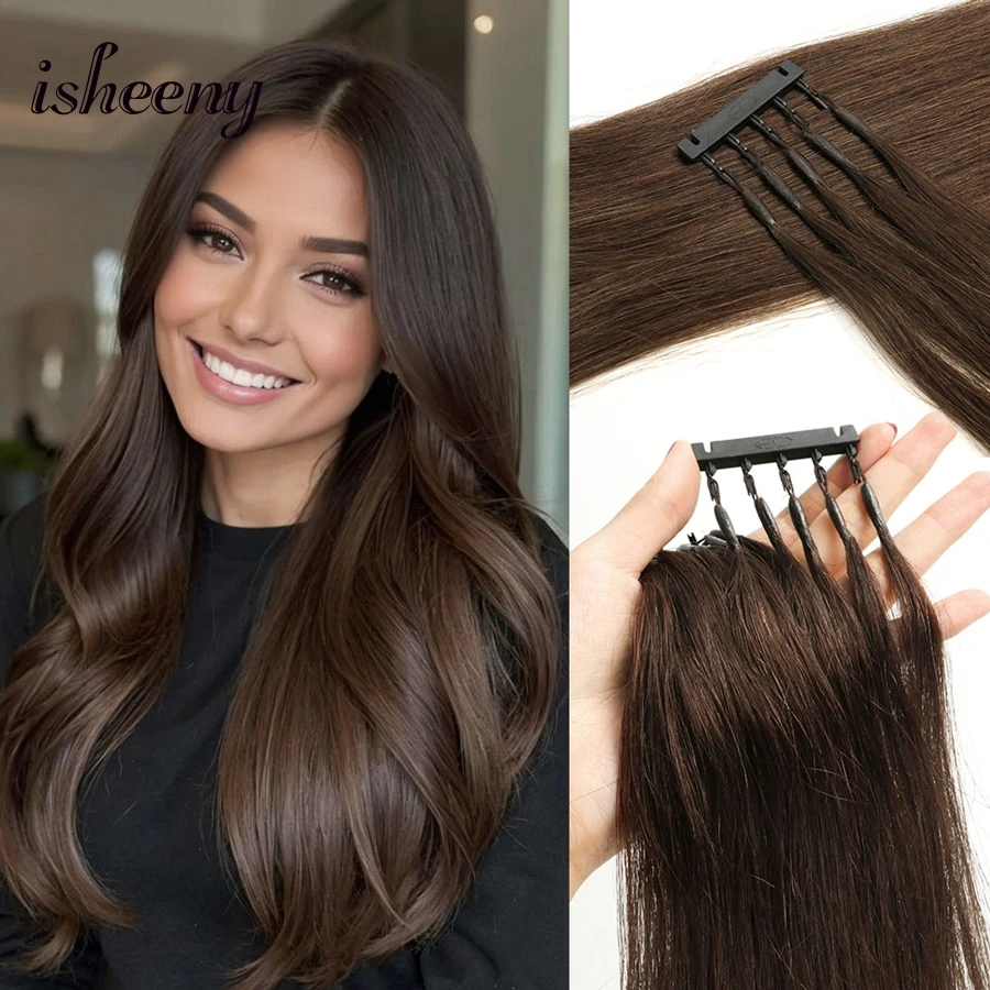 6D Human Hair Extensions 5pin/pc 16-24 inches Natural Straight Brown Hair 6D Micro Link Hair 100-200g Customized Color For Women
6D Human Hair Extensions 5pin/pc 16-24 inches Natural Straight Brown Hair 6D Micro Link Hair 100-200g Customized Color For Women