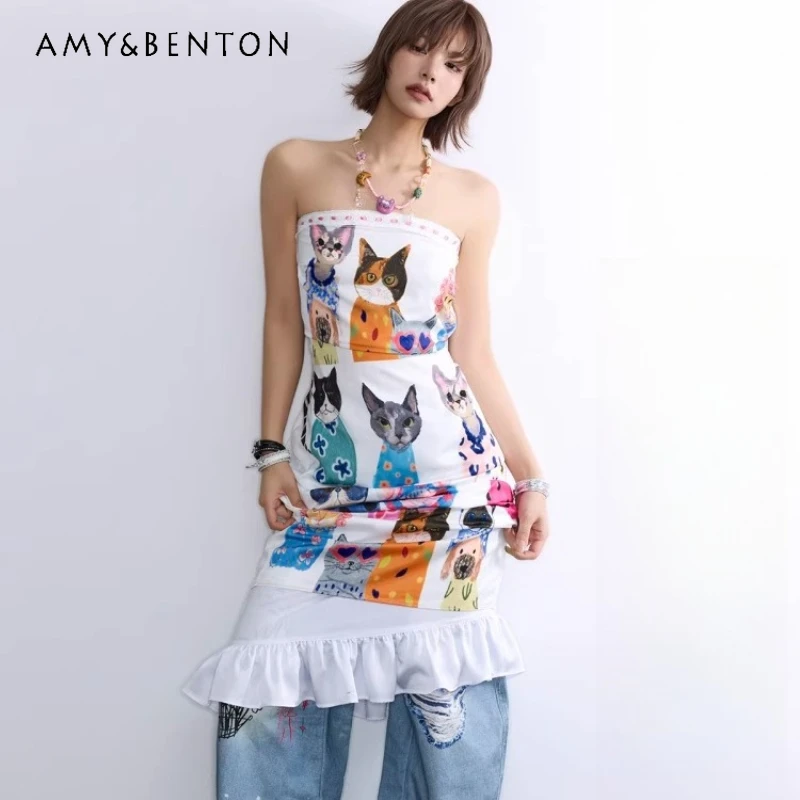 2025 Vacation Tube Top Long Dress Original Animal Print Sweet Sexy Off-the-shoulder Sleeveless One-word Collar Dresses Ladies
2025 Vacation Tube Top Long Dress Original Animal Print Sweet Sexy Off-the-shoulder Sleeveless One-word Collar Dresses Ladies