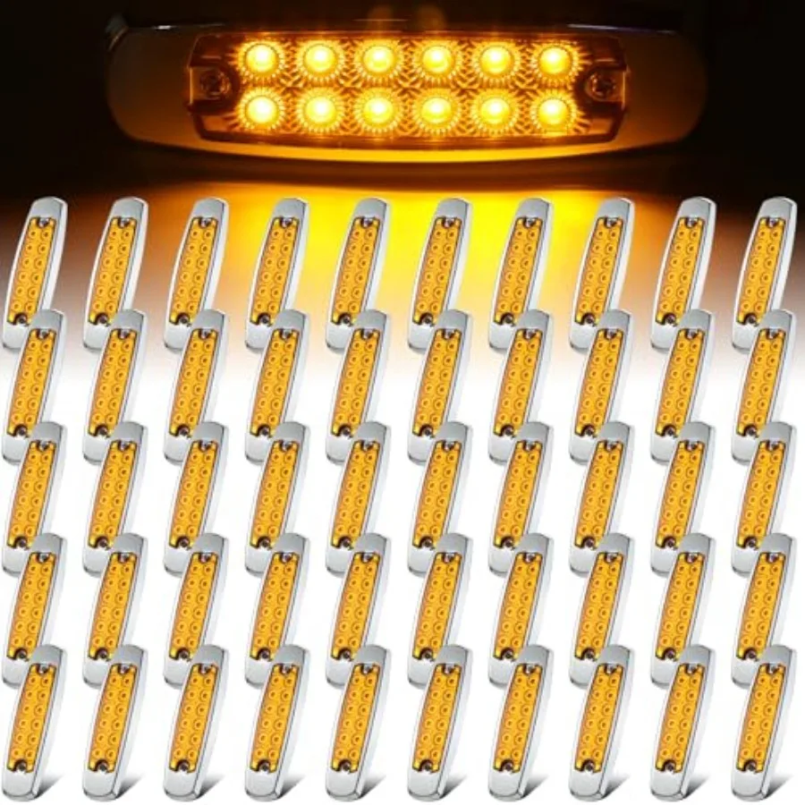 Pcs Amber LED Side Marker Clearance Lights 6.4 Inch Side Marker Lights 12 Diodes Front Rear Turn Signal Indicator Light for Tra
Pcs Amber LED Side Marker Clearance Lights 6.4 Inch Side Marker Lights 12 Diodes Front Rear Turn Signal Indicator Light for Tra
