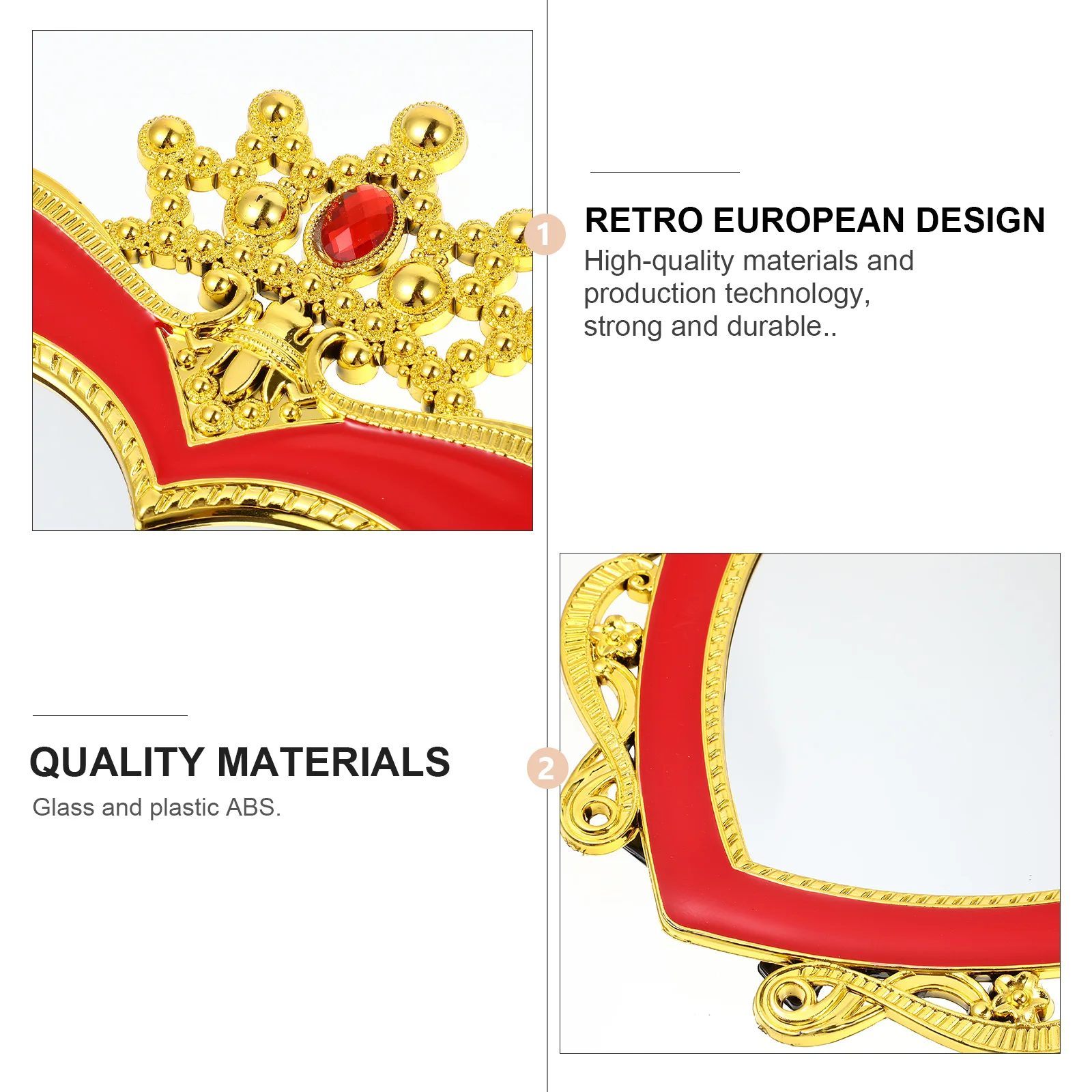2Pcs Heart-Shaped Crown Mirrors Wedding Ornaments Fashionable Table Placing Mirrors for Daily Use and Gifts Desk Mirror Decors
2Pcs Heart-Shaped Crown Mirrors Wedding Ornaments Fashionable Table Placing Mirrors for Daily Use and Gifts Desk Mirror Decors