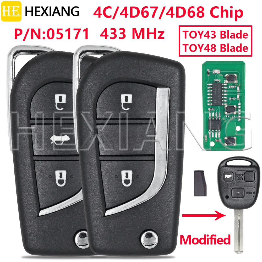 HE 4C/4D67/4D68 Chip Modified 50171 433MHz Car Remote Key For Toyota Land Previa FJ Cruiser Cruiser Prado Tarago RAV4 Kluger
HE 4C/4D67/4D68 Chip Modified 50171 433MHz Car Remote Key For Toyota Land Previa FJ Cruiser Cruiser Prado Tarago RAV4 Kluger