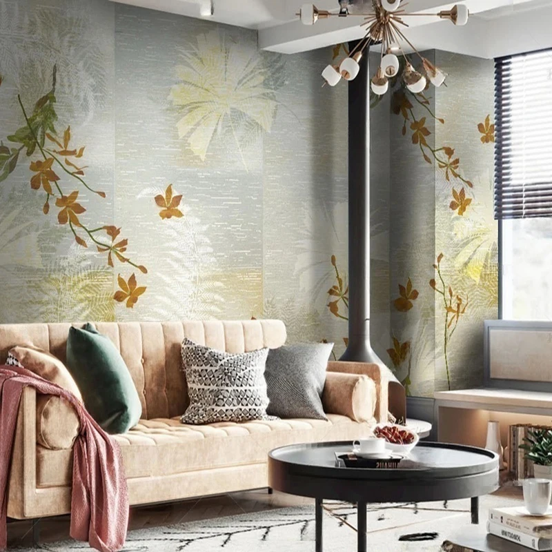 MU8739 Fresh and retro-style TV background Wall Paper wall with hand-painted floral and maple leaves
MU8739 Fresh and retro-style TV background Wall Paper wall with hand-painted floral and maple leaves