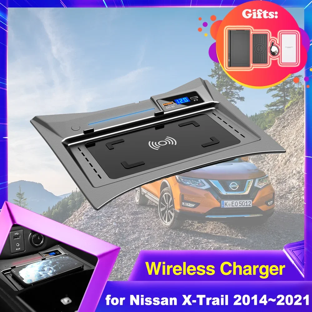 15W Car Wireless Charging Pad for Nissan X-Trail Rogue T32 ST 2014~2021 Phone Fast Charger Plate Tray Accessorie 2015 2016 2017
15W Car Wireless Charging Pad for Nissan X-Trail Rogue T32 ST 2014~2021 Phone Fast Charger Plate Tray Accessorie 2015 2016 2017