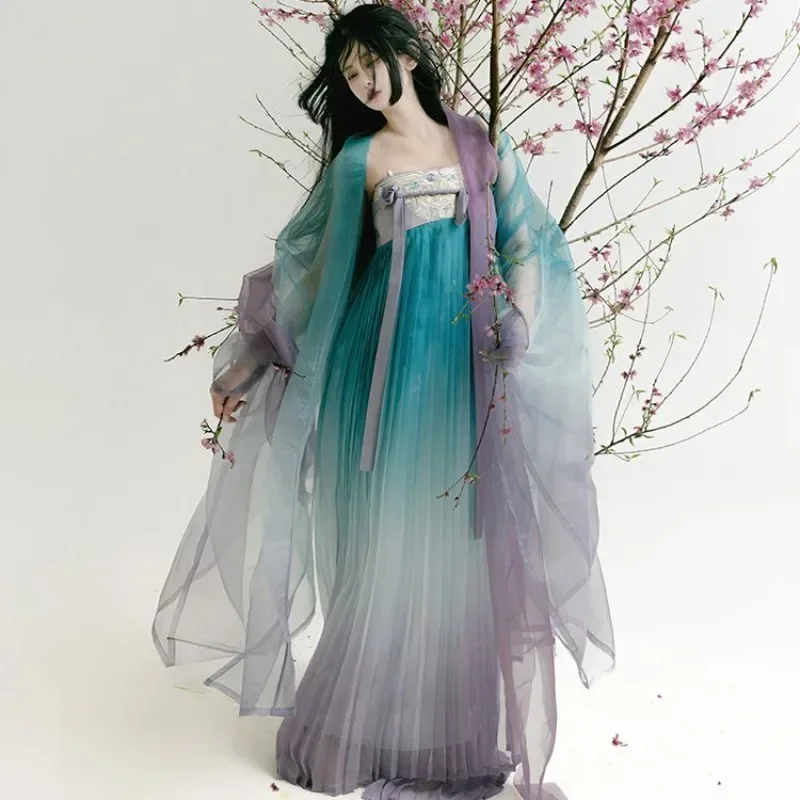 2026 Tang Dynasty Princess Cosplay Hanfu Dresses Female Elegant Blue Pink Gradient Embroidered Hanfu Dress Suit Robe Chinoise
2026 Tang Dynasty Princess Cosplay Hanfu Dresses Female Elegant Blue Pink Gradient Embroidered Hanfu Dress Suit Robe Chinoise
