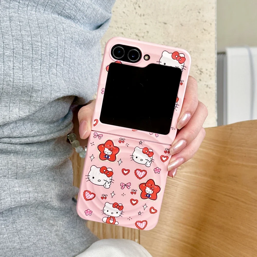 Cute Cartoon Sanrio Hello Kitty Magnetic Holder Wireless Charge Phone Case For Samsung Galaxy Z Flip 7 6 5 4 3 Hard TPU Cover
Cute Cartoon Sanrio Hello Kitty Magnetic Holder Wireless Charge Phone Case For Samsung Galaxy Z Flip 7 6 5 4 3 Hard TPU Cover