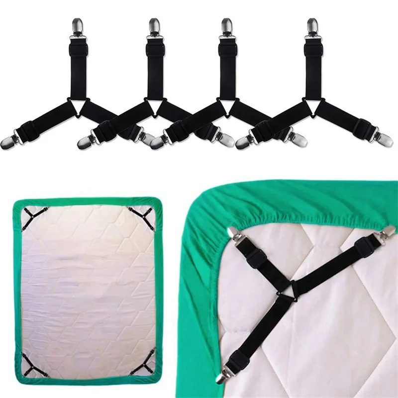 4Pcs/set Bed Sheet Fasteners Holder Gadgets for Bed Sheet Organizer Mattress Cover Clip for Home Elastic Straps Adjustable Clips
4Pcs/set Bed Sheet Fasteners Holder Gadgets for Bed Sheet Organizer Mattress Cover Clip for Home Elastic Straps Adjustable Clips