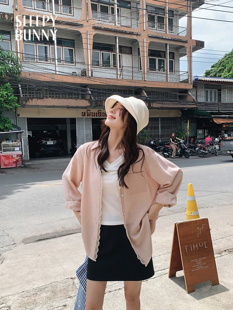 Lyocell Lace Trim Long Sleeve Shirt Women Summer Loose Fit Sun Protection Blouse Casual Lightweight Button Down Outerwear Top
Lyocell Lace Trim Long Sleeve Shirt Women Summer Loose Fit Sun Protection Blouse Casual Lightweight Button Down Outerwear Top