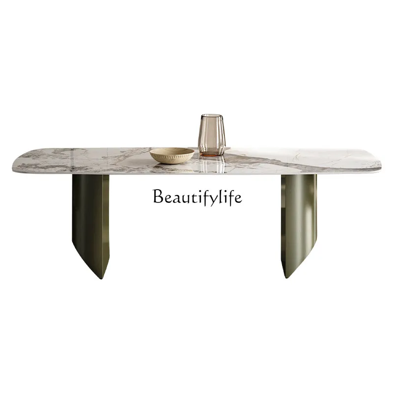 Light luxury rock slab dining table rectangular Pandora modern simple bright rock slab
Light luxury rock slab dining table rectangular Pandora modern simple bright rock slab