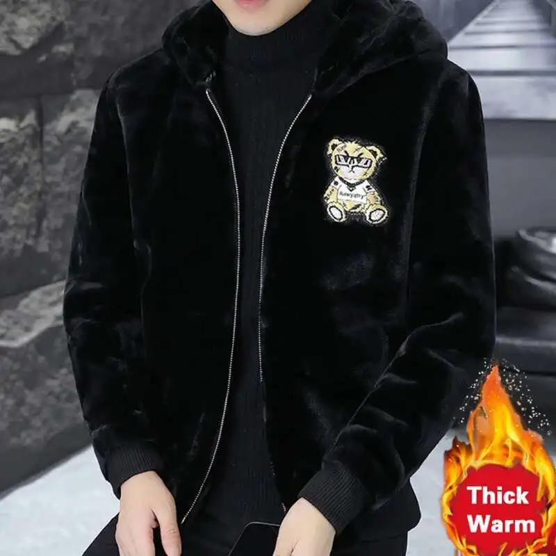 Men's Faux Leather Jacket Me 2024 Autumn Winter Men's Mink Fur Coat European Version Thick Hooded Jaqueta Motoqueiro Men Jacket
Men's Faux Leather Jacket Me 2024 Autumn Winter Men's Mink Fur Coat European Version Thick Hooded Jaqueta Motoqueiro Men Jacket