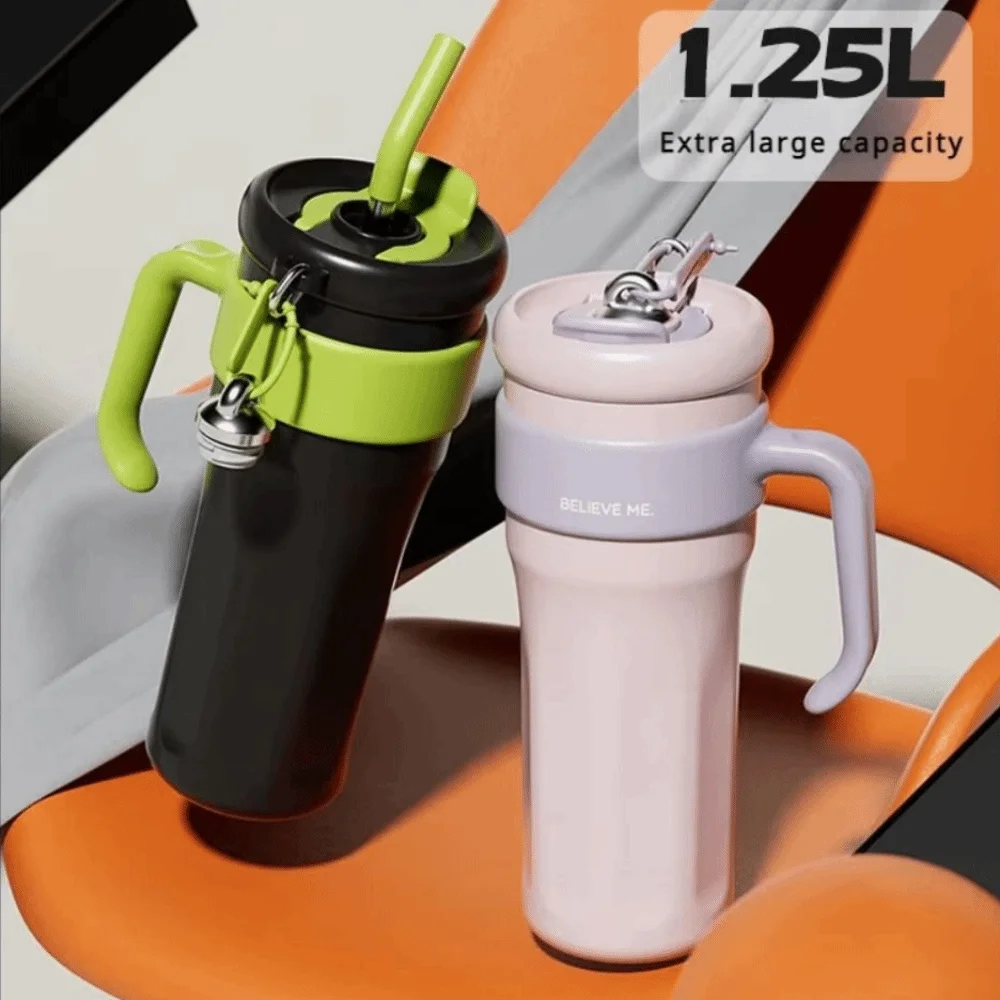 With Straw Insulated Water Bottle Large Capacity 316 Stainless Steel Portable Insulation Cup 1.25L Portable
With Straw Insulated Water Bottle Large Capacity 316 Stainless Steel Portable Insulation Cup 1.25L Portable