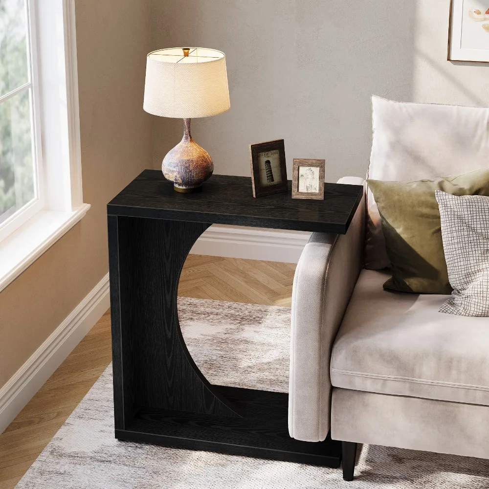 C-Shaped End Table for Couch, Small Bedside Table for Sofa, Wooden Nightstand for Living Room Bedroom Laptop Work Desk (1, Black)
C-Shaped End Table for Couch, Small Bedside Table for Sofa, Wooden Nightstand for Living Room Bedroom Laptop Work Desk (1, Black)