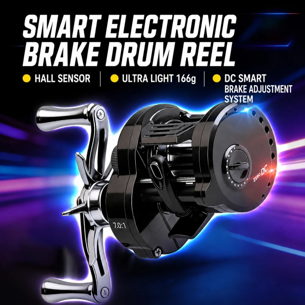 7.0:1 DC Smart Electronic Brake Drum Reel Self Charging Anti-Backlash 6+1BB 4.5kg Drag Left/Right Hand Freshwater Lure Fishing
7.0:1 DC Smart Electronic Brake Drum Reel Self Charging Anti-Backlash 6+1BB 4.5kg Drag Left/Right Hand Freshwater Lure Fishing