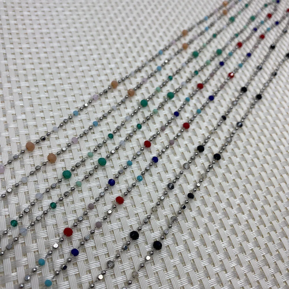 1m Exquisite Stainless Steel Crystal Abacus Bead Chain Fashion Charm Elegant Ladies Cute Jewelry DIY Necklace Bracelet 3x4mm
1m Exquisite Stainless Steel Crystal Abacus Bead Chain Fashion Charm Elegant Ladies Cute Jewelry DIY Necklace Bracelet 3x4mm