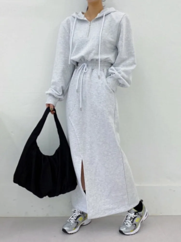 Long Sve Hooded Dr Women's Casual Straight Leg Split Long Dr Autumn New Sle Slimming Effect Comfortable Streetwear
Long Sve Hooded Dr Women's Casual Straight Leg Split Long Dr Autumn New Sle Slimming Effect Comfortable Streetwear