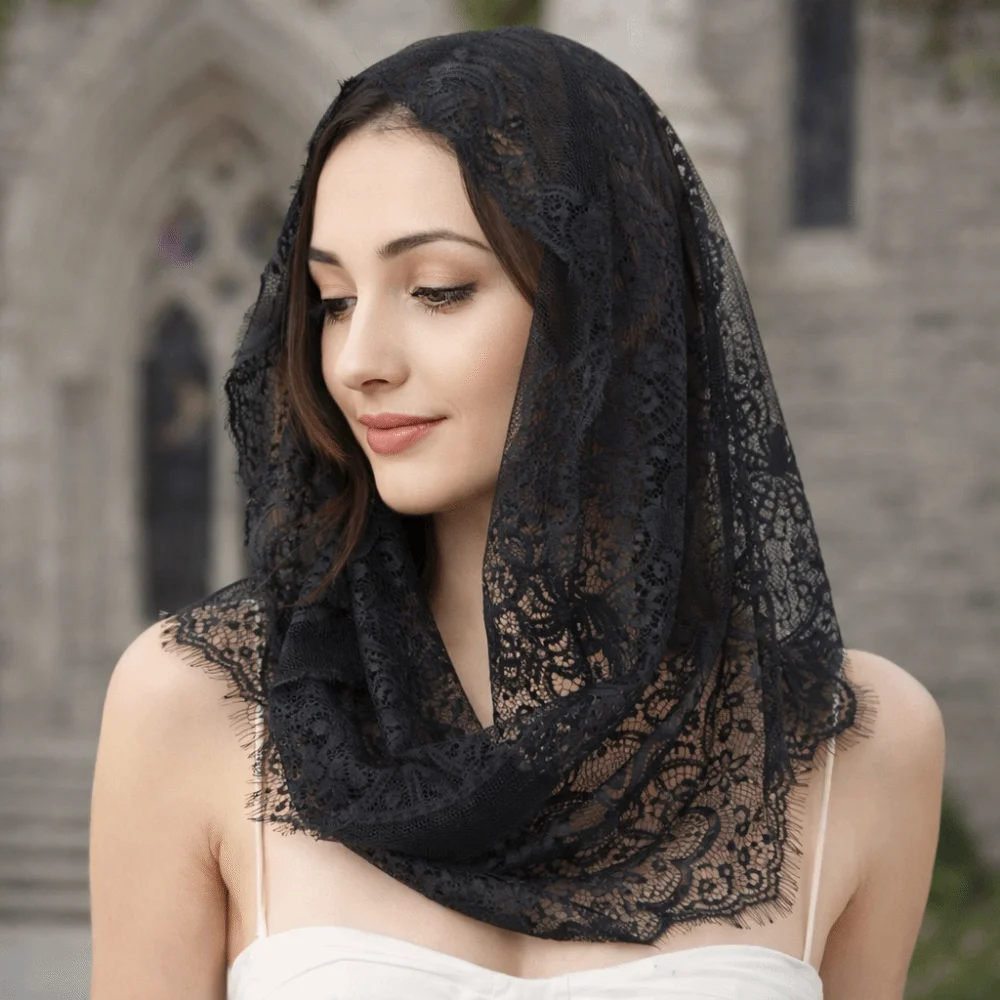 Sweet Black Lace Veil Catholic White Bride Mantilla Scarf Head Cover Head Covering Women
Sweet Black Lace Veil Catholic White Bride Mantilla Scarf Head Cover Head Covering Women