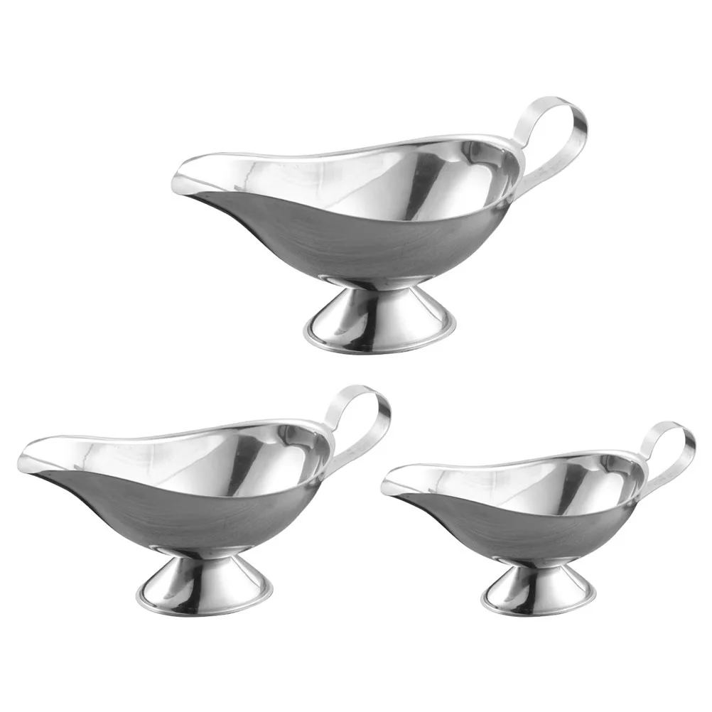3pcs Stainless Steel Gravy Sauce Boat Seasoning Jugs Saucier Handle Condiment Bowls Home Restaurant Kitchen Accessories 
3pcs Stainless Steel Gravy Sauce Boat Seasoning Jugs Saucier Handle Condiment Bowls Home Restaurant Kitchen Accessories