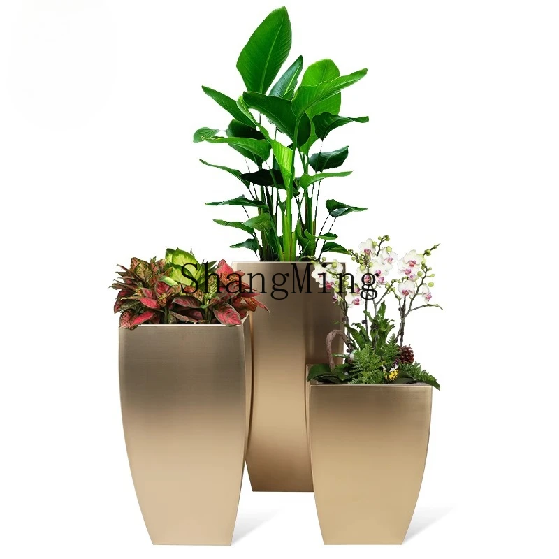 HJ's new stainless steel flower pot combination with large floor-to-ceiling outdoor metal indoor creative flower bowl
HJ's new stainless steel flower pot combination with large floor-to-ceiling outdoor metal indoor creative flower bowl