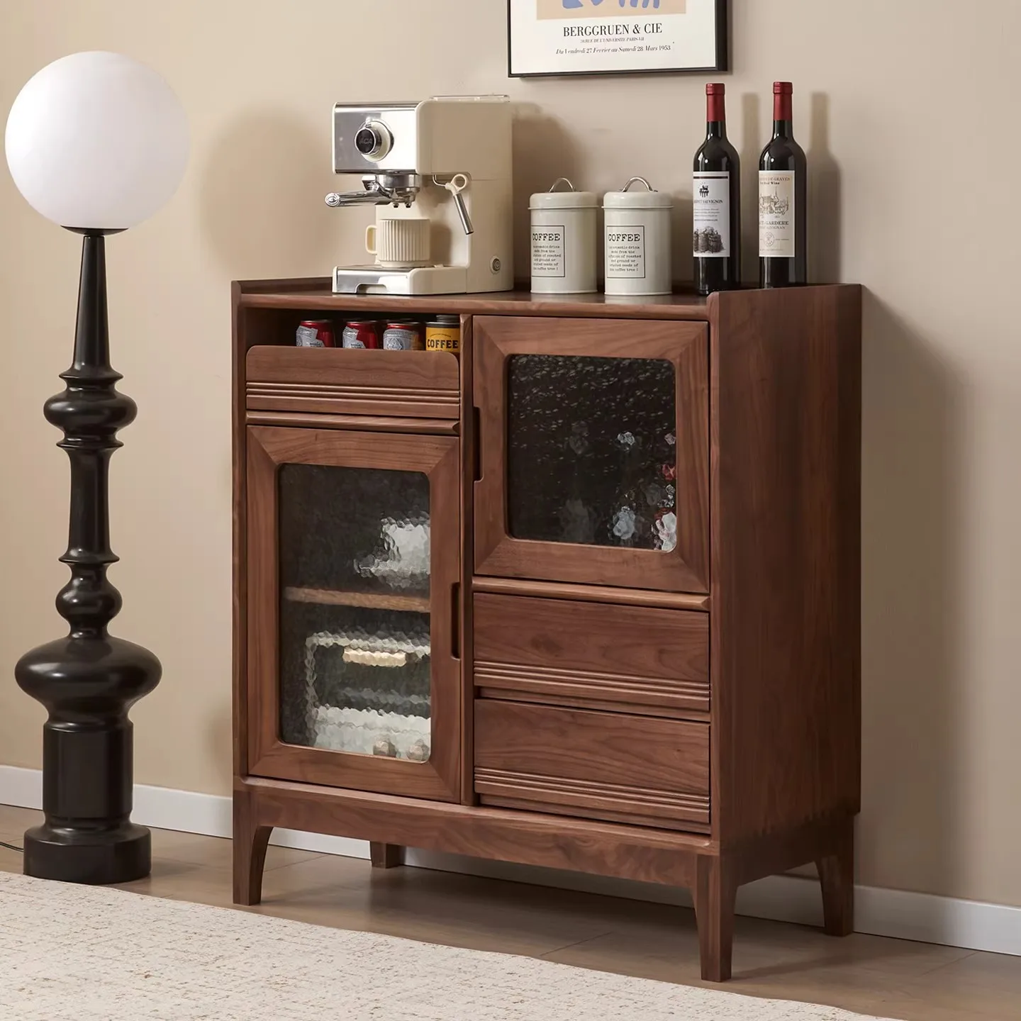 Solid wood dining side cabinet black walnut multi-functional kitchen storage Nordic cherry wood living room storage wall tea
Solid wood dining side cabinet black walnut multi-functional kitchen storage Nordic cherry wood living room storage wall tea