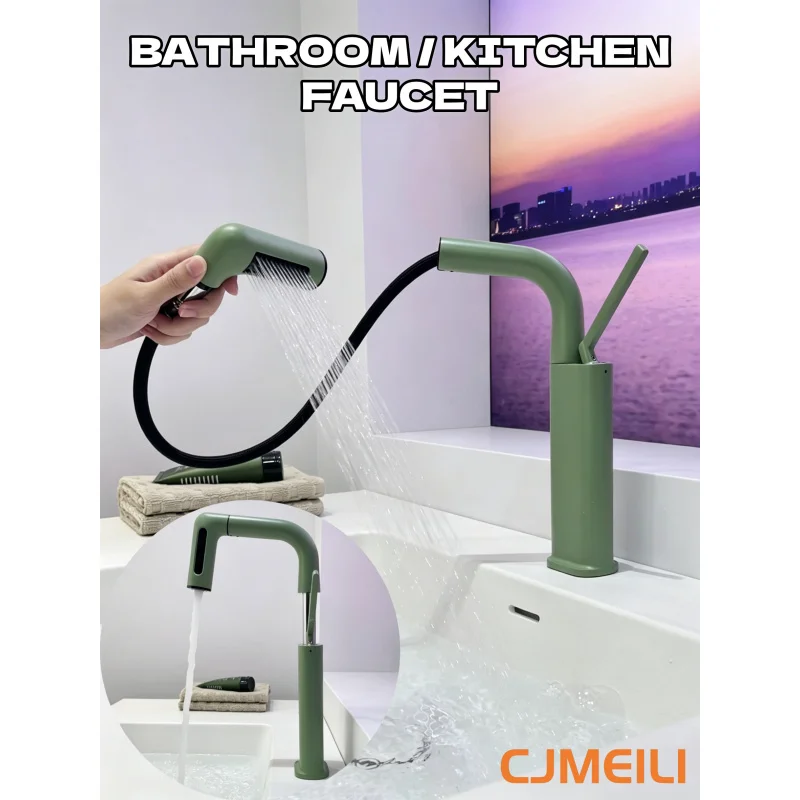 2 Functions Pull-out Bathroom Sink Mixer, Flexible Faucet for Kitchen and Basin, Height adjustment Multi Color
2 Functions Pull-out Bathroom Sink Mixer, Flexible Faucet for Kitchen and Basin, Height adjustment Multi Color