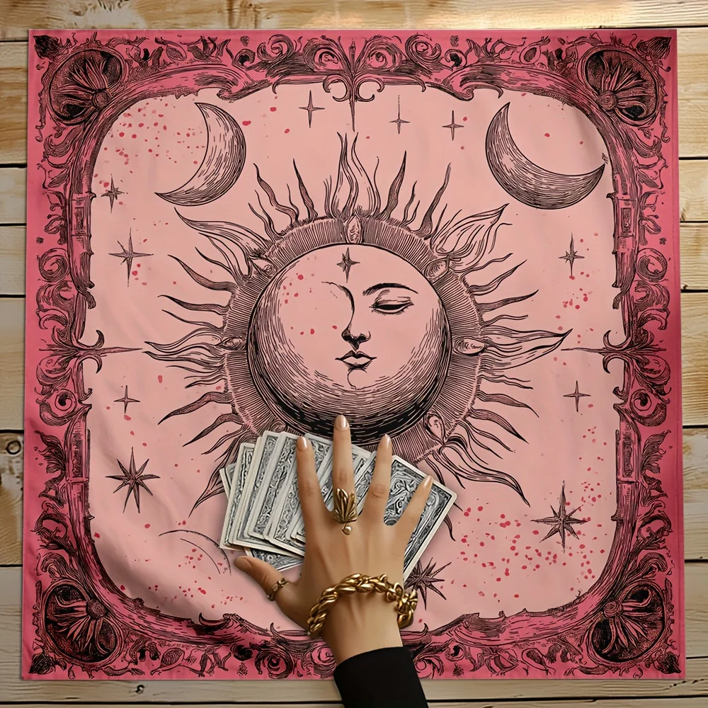 2D Flat Tarot Reading Cloth with Sun Moon Star Patterns for Altar Astrology Tabletop Games Spiritual Practice Divination Decor
2D Flat Tarot Reading Cloth with Sun Moon Star Patterns for Altar Astrology Tabletop Games Spiritual Practice Divination Decor