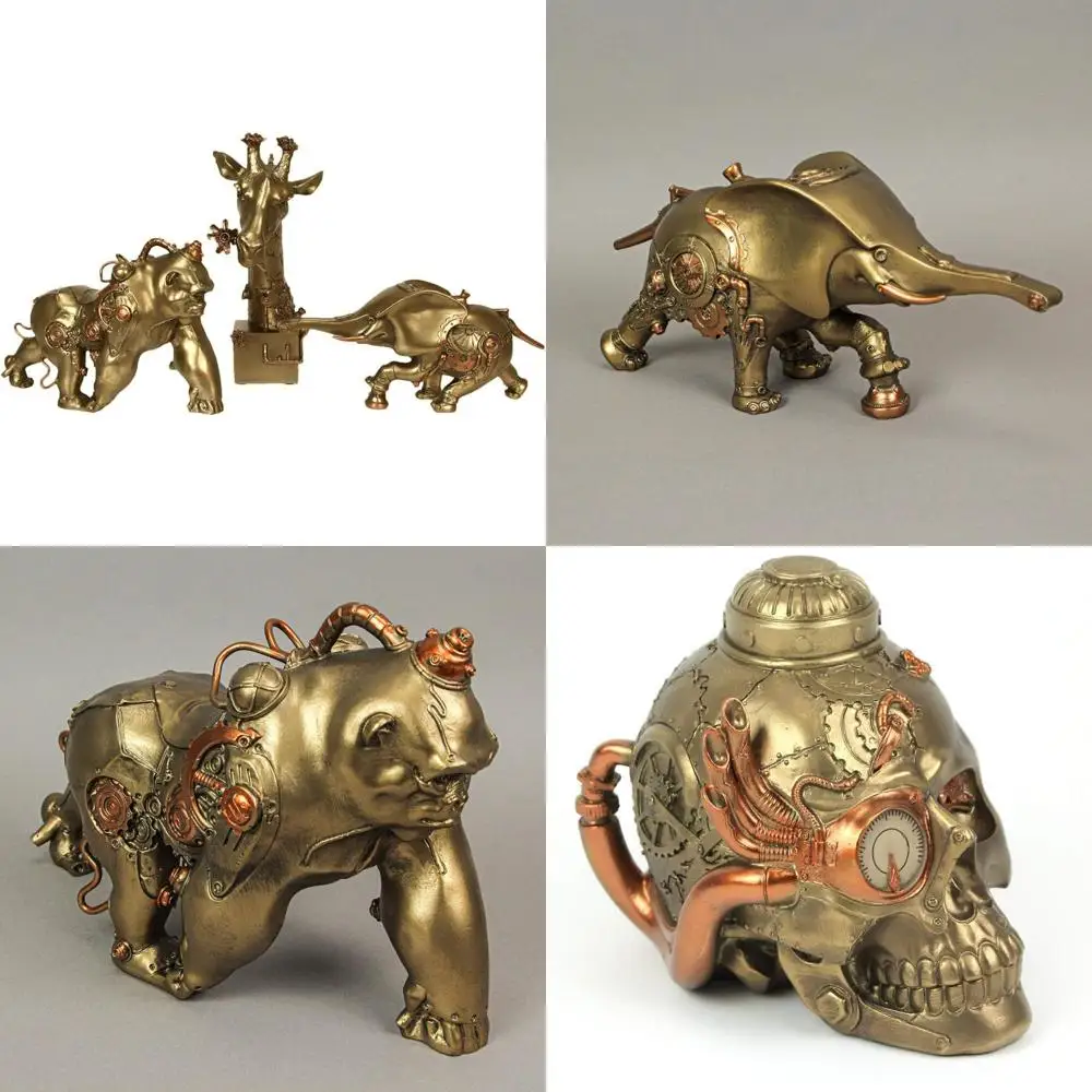 Hand-Painted Bronze Resin Steampunk Animal Sculptures: Elephant, Gorilla, and Giraffe Set - Mechanical Art Blending Wildlife wit
Hand-Painted Bronze Resin Steampunk Animal Sculptures: Elephant, Gorilla, and Giraffe Set - Mechanical Art Blending Wildlife wit