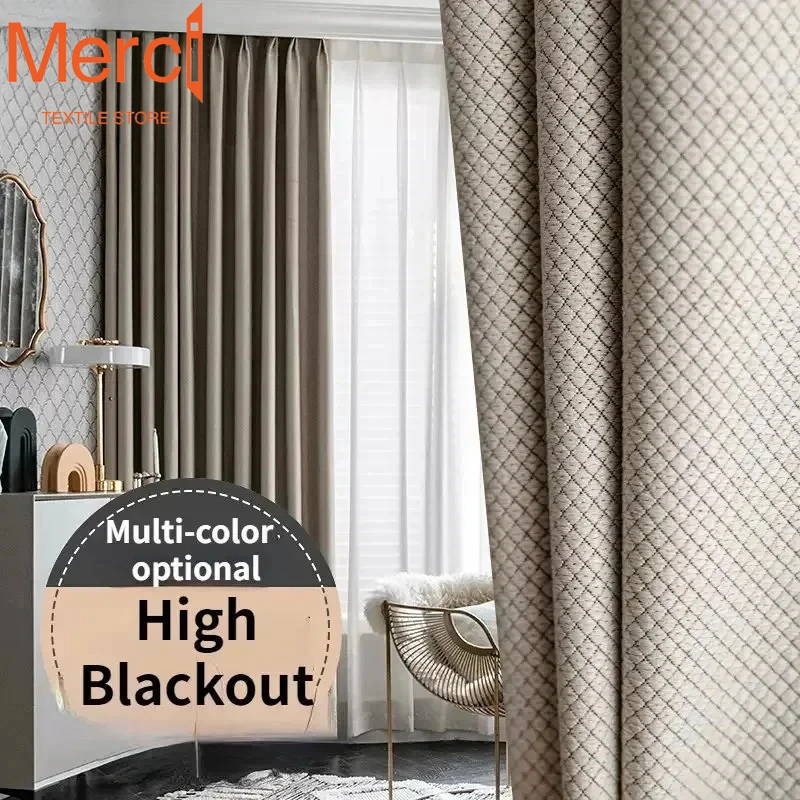 Modern Solid Color Thick Blackout Curtains for Living Room Bedroom Hotel Windows with Elegant Grid Texture Drapes Decor Custom
Modern Solid Color Thick Blackout Curtains for Living Room Bedroom Hotel Windows with Elegant Grid Texture Drapes Decor Custom