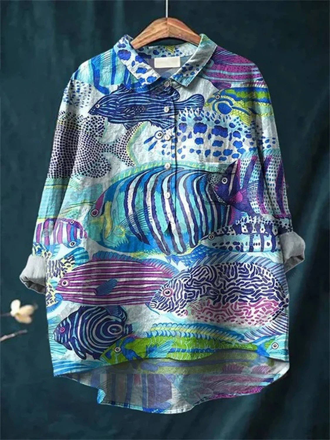 New 3D printed Carp Whale Sardines Women's Fun casual loose open tube shirt Women's cotton linen shirt
New 3D printed Carp Whale Sardines Women's Fun casual loose open tube shirt Women's cotton linen shirt