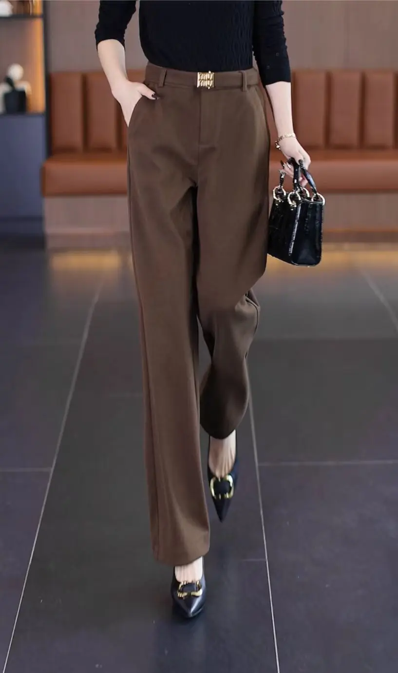 2023 Autumn and Winter New Straight Leg Pants Women's High Waist Slim Drape Casual Wide Leg Pants Loose Pants
2023 Autumn and Winter New Straight Leg Pants Women's High Waist Slim Drape Casual Wide Leg Pants Loose Pants