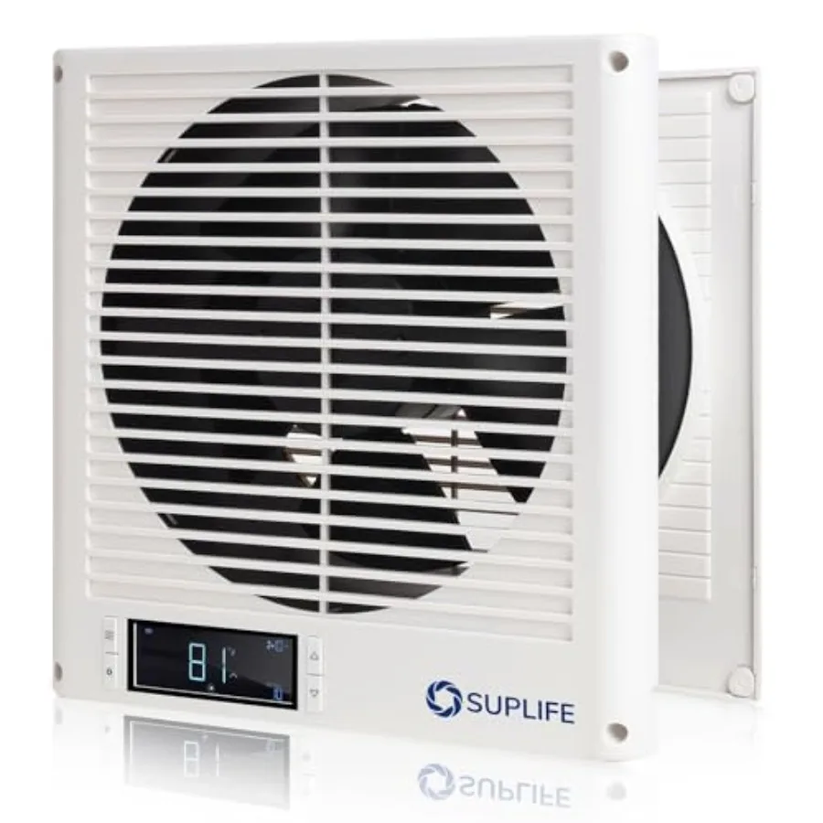 8" Room to Room Air Transfer Fan for Quietly Circulating Air Reversible Airflow Design 320 CFM Programmable Through Wall Fan Du
8" Room to Room Air Transfer Fan for Quietly Circulating Air Reversible Airflow Design 320 CFM Programmable Through Wall Fan Du