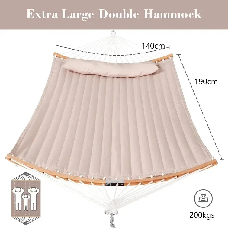 Foldable Hanging Hammock Sleeping Bed with Spreader Bar and Soft Pillow
Foldable Hanging Hammock Sleeping Bed with Spreader Bar and Soft Pillow