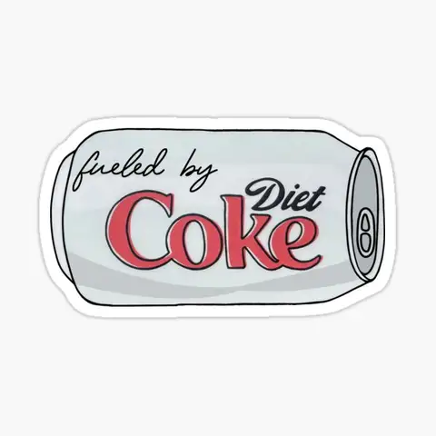 Fueled By Soda Lover Diet Funny Coke  5PCS Stickers for Room Print Luggage Stickers Cute Water Bottles Funny Decor  Bumper