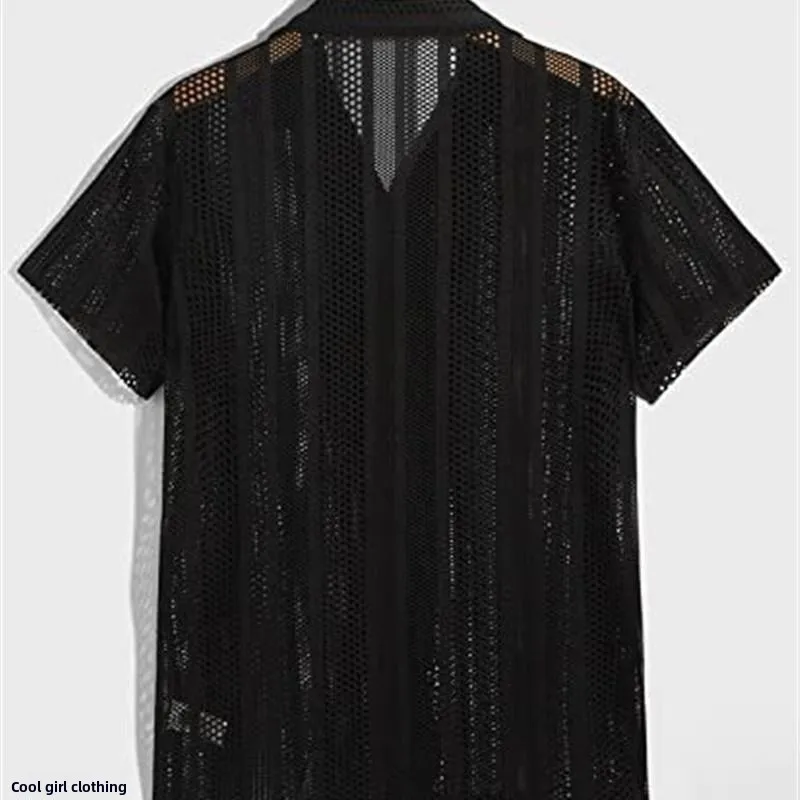 Мужской вязаный топ на пуговицах ort Sve irt, свободный крой, летняя одежда с узким полосатым узором, пляжная сцена, повседневная удобная одежда
Мужской вязаный топ на пуговицах ort Sve irt, свободный крой, летняя одежда с узким полосатым узором, пляжная сцена, повседневная удобная одежда