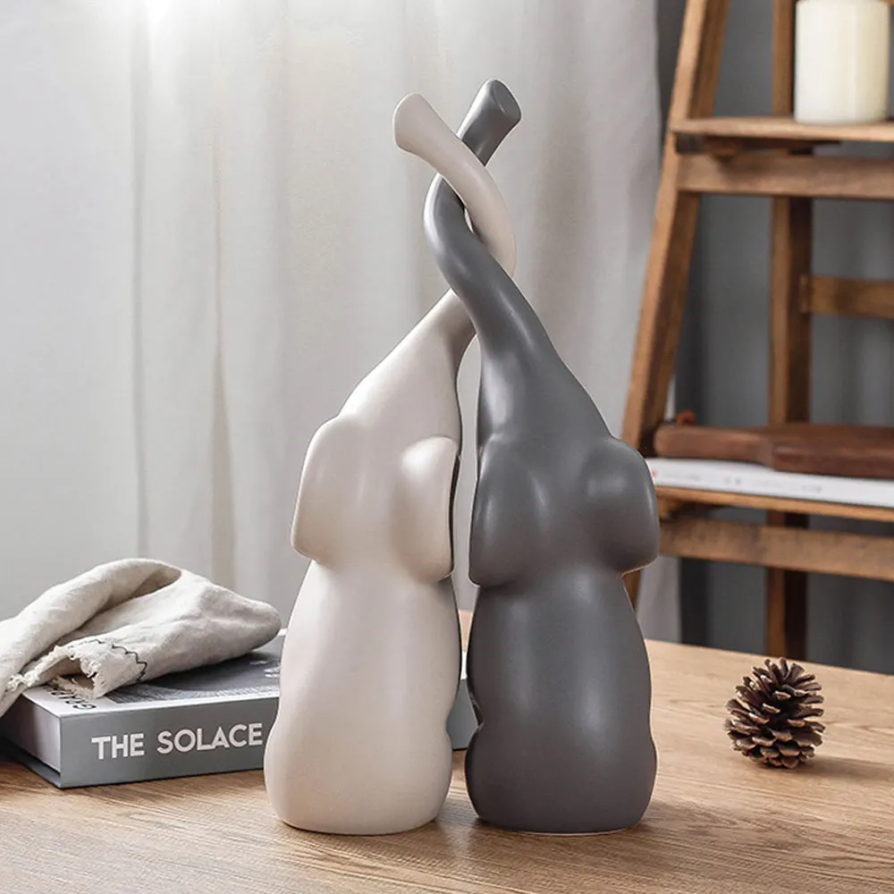 Loving Elephants Grey Cream Ceramic Elephant Figurines Ornament Cute Couple Crafts Wine Cabinet Decorations
Loving Elephants Grey Cream Ceramic Elephant Figurines Ornament Cute Couple Crafts Wine Cabinet Decorations