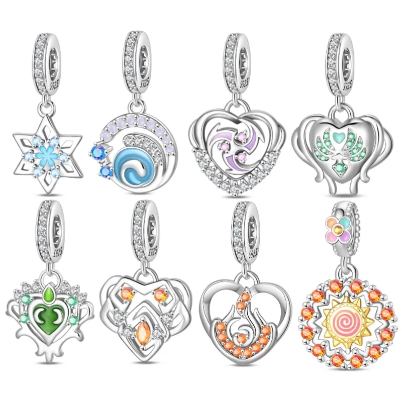 New 925 Sterling Silver Natural Energy Charms Bead Wind Fire Thunder Sun Moon Water Ice Pendant Fit Bracelet DIY Jewelry Marking
New 925 Sterling Silver Natural Energy Charms Bead Wind Fire Thunder Sun Moon Water Ice Pendant Fit Bracelet DIY Jewelry Marking