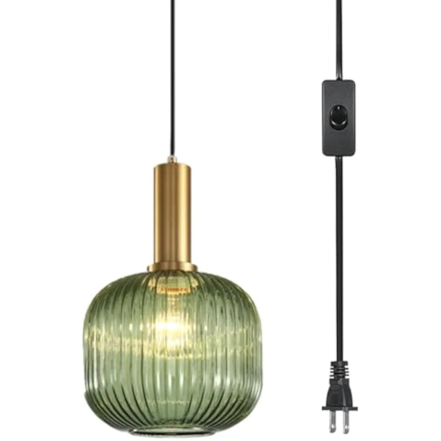 Mid Century Modern Pendant Light 1-Light Gold Chandelier Ceiling Light Fixtures with Classic Striped Lantern Design, Plug in Ha
Mid Century Modern Pendant Light 1-Light Gold Chandelier Ceiling Light Fixtures with Classic Striped Lantern Design, Plug in Ha
