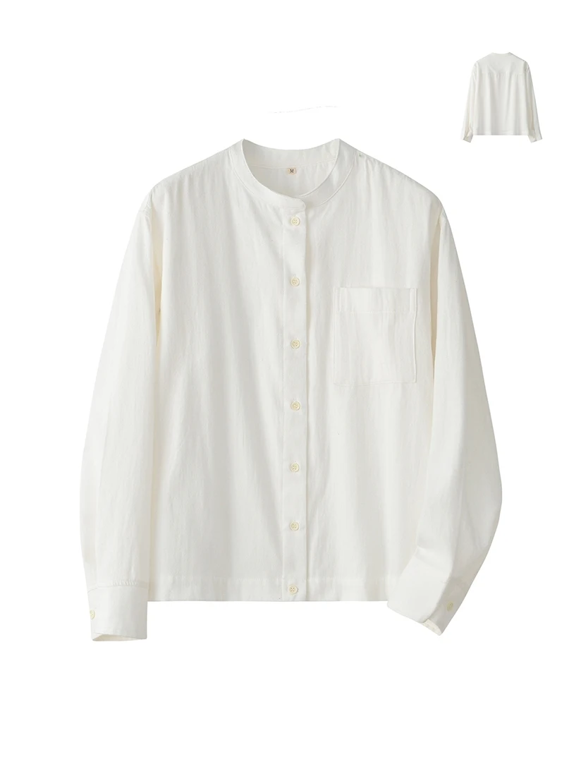 Women's Plaid irt Stand Collar Flannel Loose Fit Breathable Cotton Long Sve round Ne Artistic Sle Inner Wear White
Women's Plaid irt Stand Collar Flannel Loose Fit Breathable Cotton Long Sve round Ne Artistic Sle Inner Wear White