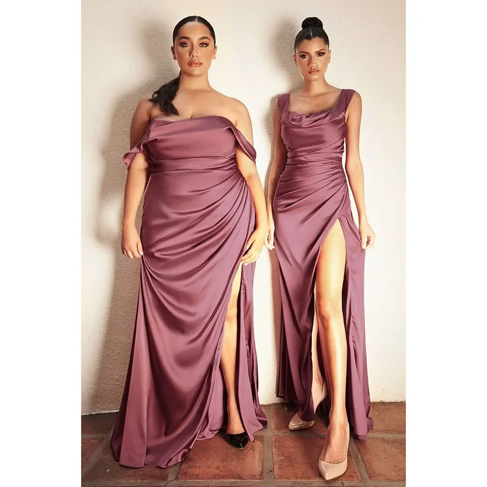 Chic Women Party Dresses Elegant Off The Shoulder Mermaid Prom Gowns High Side Slit Satin Mermaid Formal Evening Dresses
Chic Women Party Dresses Elegant Off The Shoulder Mermaid Prom Gowns High Side Slit Satin Mermaid Formal Evening Dresses