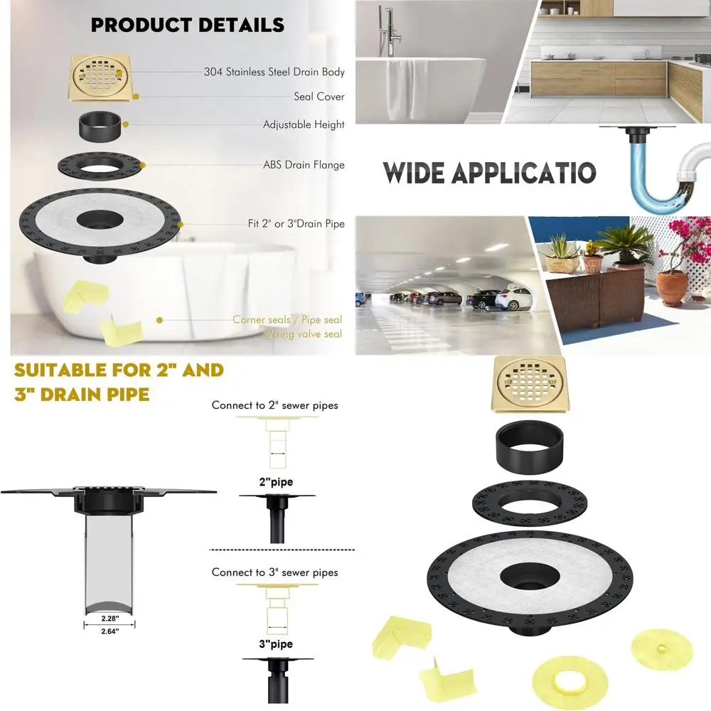 Schluter Kerdi Shower Drain Kit - 4 Stainless Steel Grate with 2 ABS Flange, Brushed Brass Finish, CUPC Certified
Schluter Kerdi Shower Drain Kit - 4 Stainless Steel Grate with 2 ABS Flange, Brushed Brass Finish, CUPC Certified