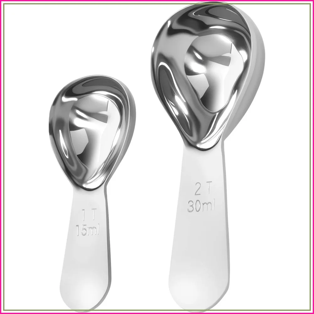 2Pcs 18/8 Stainless Steel Coffee Scoops, 1 Tbsp & 2 Tbsp Measuring Spoons for Coffee, Tea, Powder
2Pcs 18/8 Stainless Steel Coffee Scoops, 1 Tbsp & 2 Tbsp Measuring Spoons for Coffee, Tea, Powder