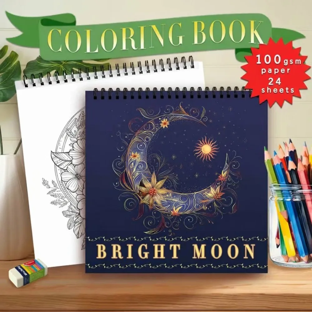 Bright Moon Coloring Book 24 Sheets Beautiful Lunar Illustrations for Adults Stress Relief Relaxation Art Therapy Gift
Bright Moon Coloring Book 24 Sheets Beautiful Lunar Illustrations for Adults Stress Relief Relaxation Art Therapy Gift