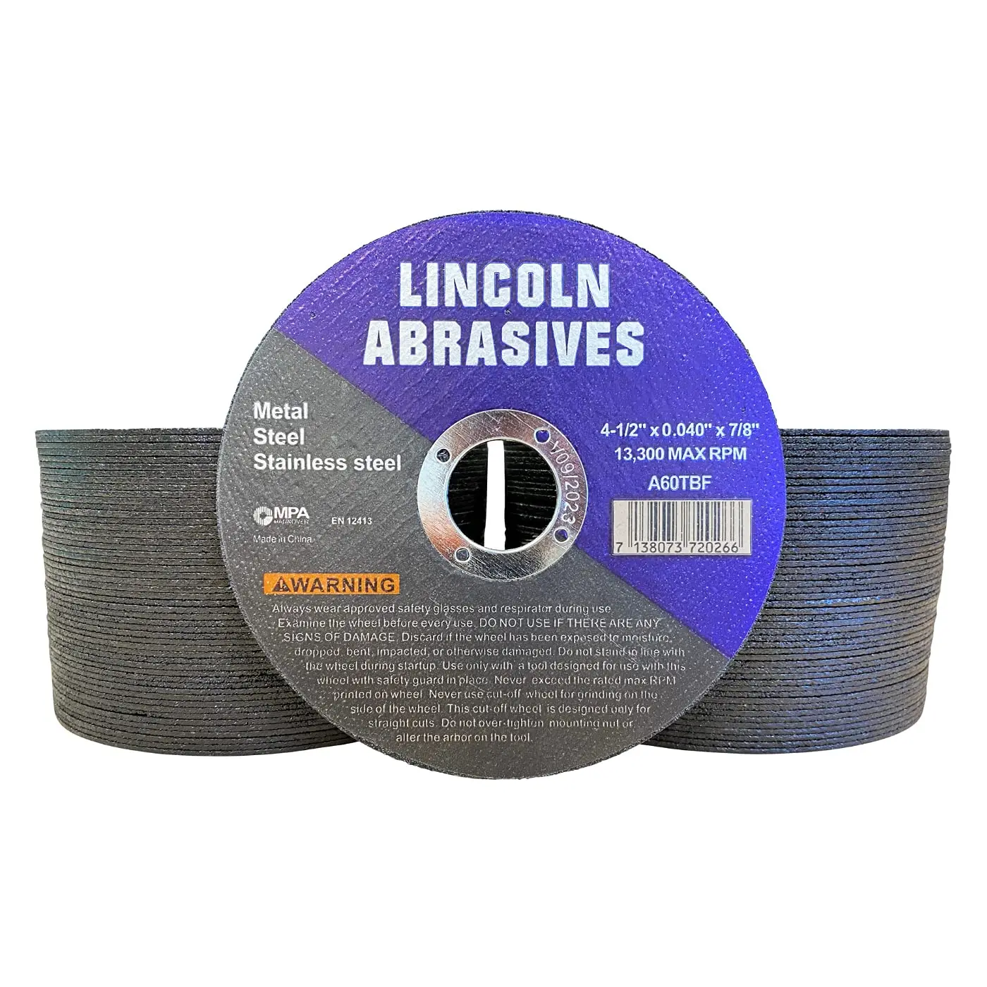 100 Pack 4.5" Cut-Off Wheels for Metal and Stainless Steel, .040" Thickness
100 Pack 4.5" Cut-Off Wheels for Metal and Stainless Steel, .040" Thickness