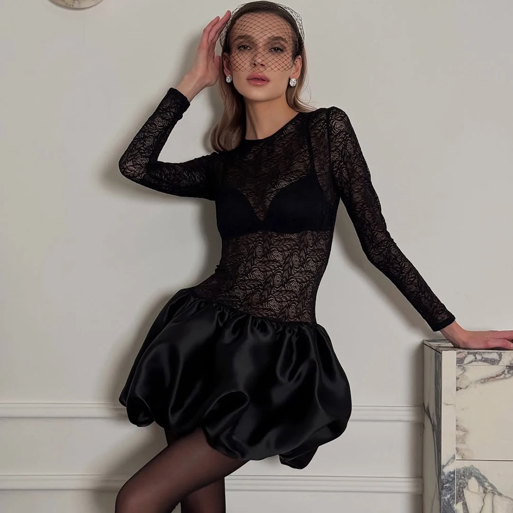 Talenza Sexy Lace Patchwork Mini Dress For Women Long Sleeve Hollow Out See Through A Line Dress Summer Lady Fashion Slim Dress
Talenza Sexy Lace Patchwork Mini Dress For Women Long Sleeve Hollow Out See Through A Line Dress Summer Lady Fashion Slim Dress