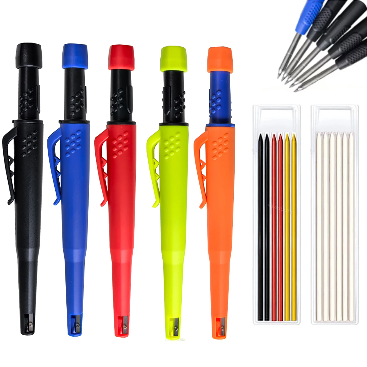 2-in-1 New Solid Carpenter Pencils With Sharpener Carpenter 2.8mm Solid Mechanical Pencils & Refill Carpenters Marking tools
2-in-1 New Solid Carpenter Pencils With Sharpener Carpenter 2.8mm Solid Mechanical Pencils & Refill Carpenters Marking tools