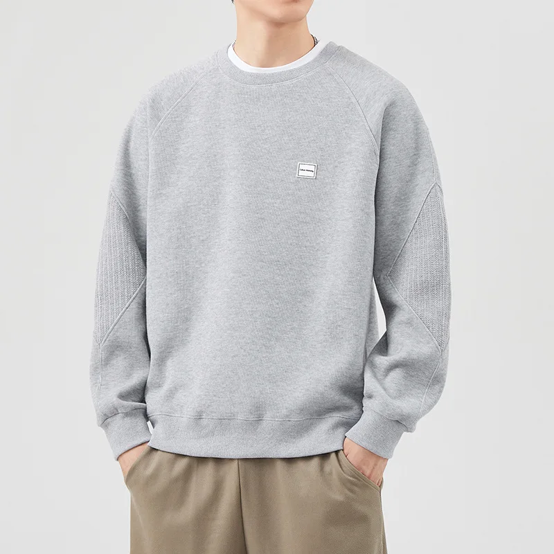 Sweatshirt Round Neck Trendy Splicing Spring and Autumn New Versatile Long-sleeved Casual T-shirt Solid Color Men's Clothing
Sweatshirt Round Neck Trendy Splicing Spring and Autumn New Versatile Long-sleeved Casual T-shirt Solid Color Men's Clothing